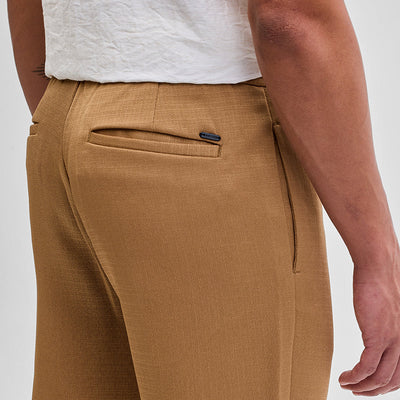 Brown Self-Design Slim Fit Trousers