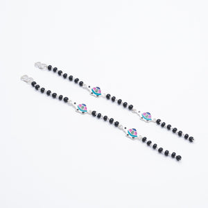black beads multicolor tortoise silver nazariya for kids