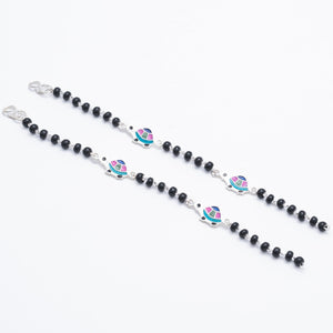 black beads multicolor tortoise silver nazariya for kids