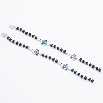 black beads multicolor tortoise silver nazariya for kids