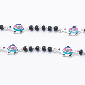 black beads multicolor tortoise silver nazariya for kids