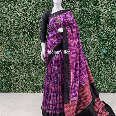 Purple Odisha Ikat Nabakothi Contemporary Silk Saree