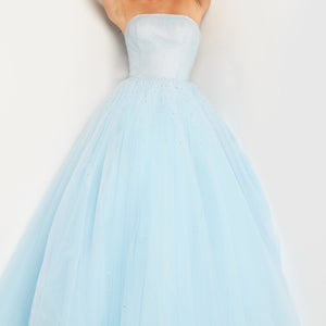 Beaded Tulle Strapless A-line Gown by Jovani 25991