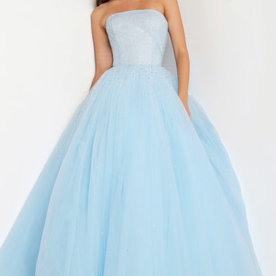 Beaded Tulle Strapless A-line Gown by Jovani 25991