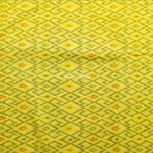 Yellow Handwoven Pochampally Ikat Sico Fabric