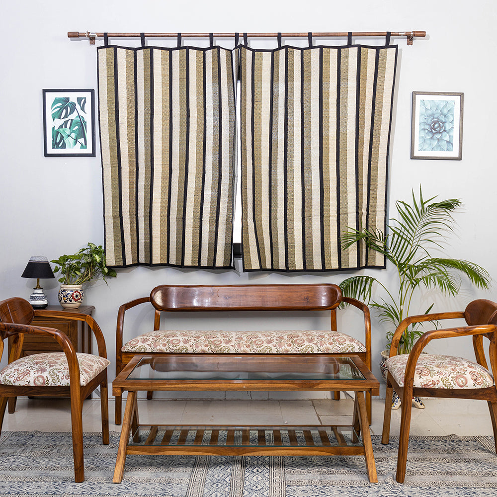 Beige - Madur Grass Window Curtain of Midnapore (5 x 4 feet)