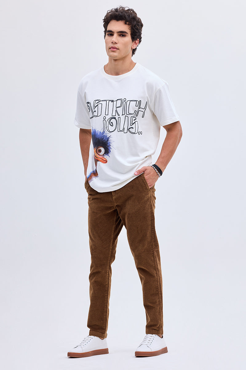 Brown Corduroy Slim Fit Trousers