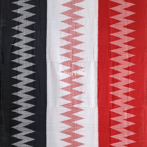 Red Black White Maniabandha Odisha Ikat Cotton Saree