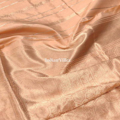 Peach Color Designer Banarasi Katan Silk Saree