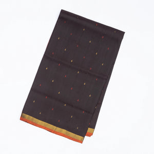 Black Handloom Uppada Silk Saree With Droplet Buttas
