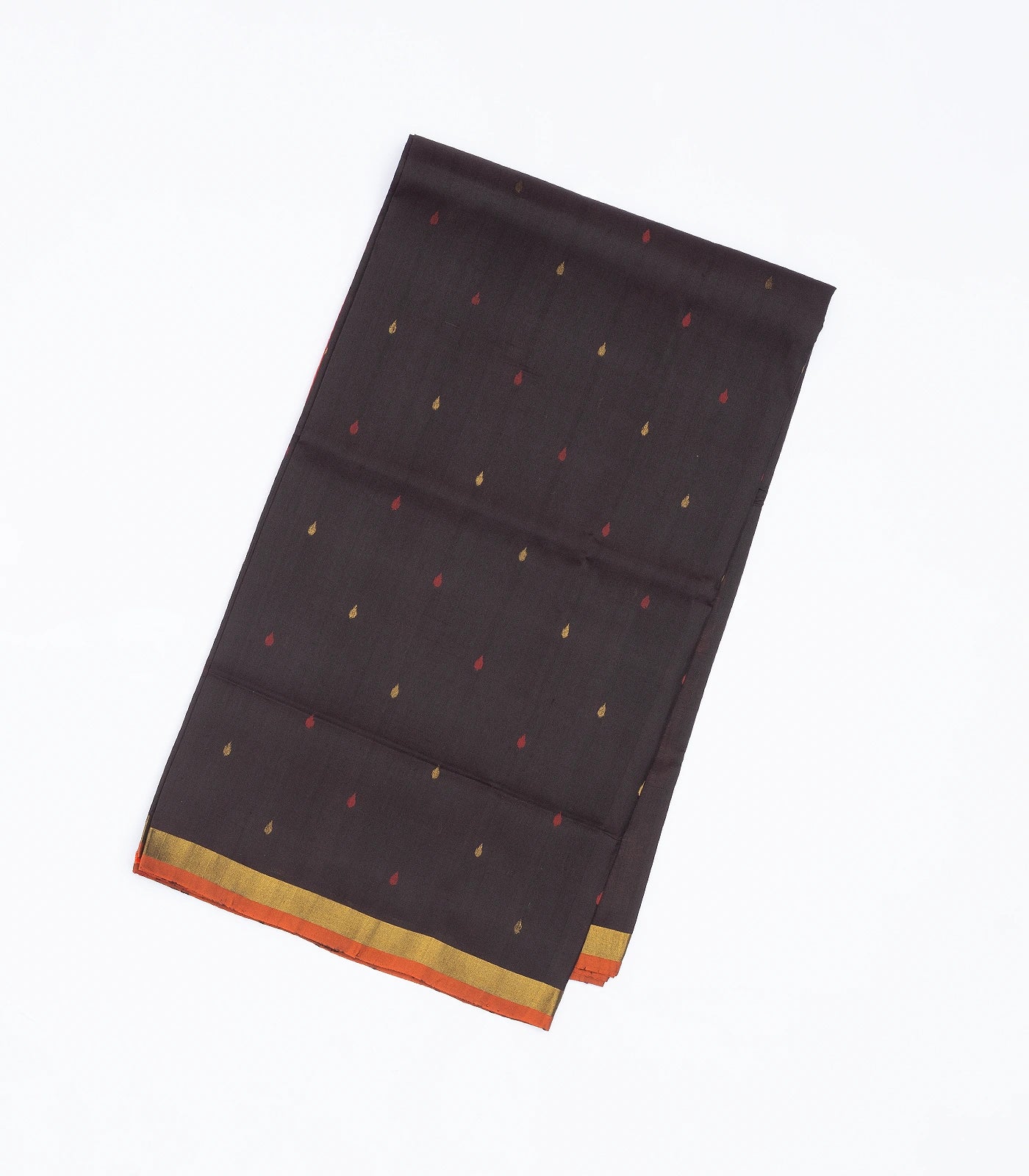 Black Handloom Uppada Silk Saree With Droplet Buttas