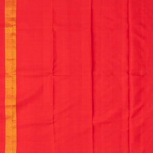 White Handloom Kanchipuram Korvai Silk Saree With Red Border