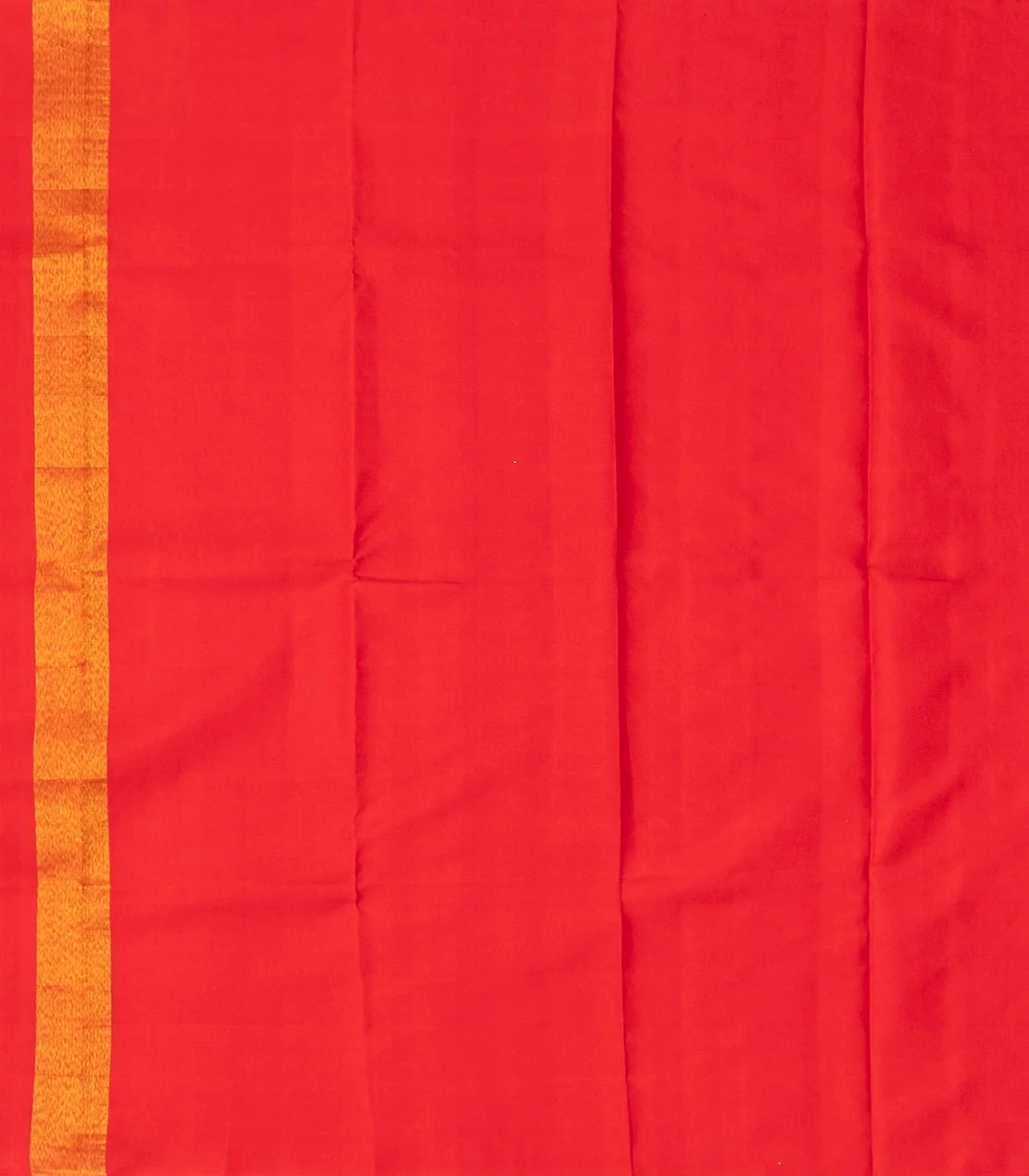 White Handloom Kanchipuram Korvai Silk Saree With Red Border