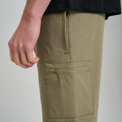 CAPO Utility Tech Olive Cargo Shorts