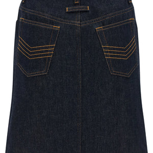 Jean Paul Gaultier Denim Mini Skirt With Cuts And Turn Up Skirt