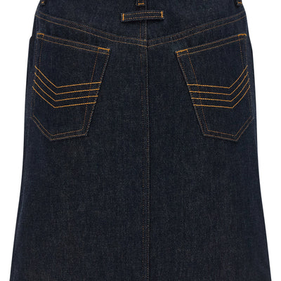 Jean Paul Gaultier Denim Mini Skirt With Cuts And Turn Up Skirt