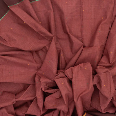 Dusty Pink Handloom Kanchi Cotton Saree With Coin Buttas