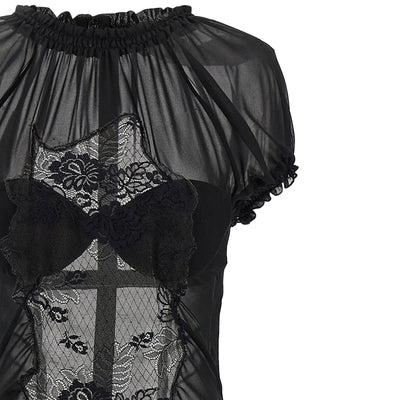 The Attico Lace Tulle Dress