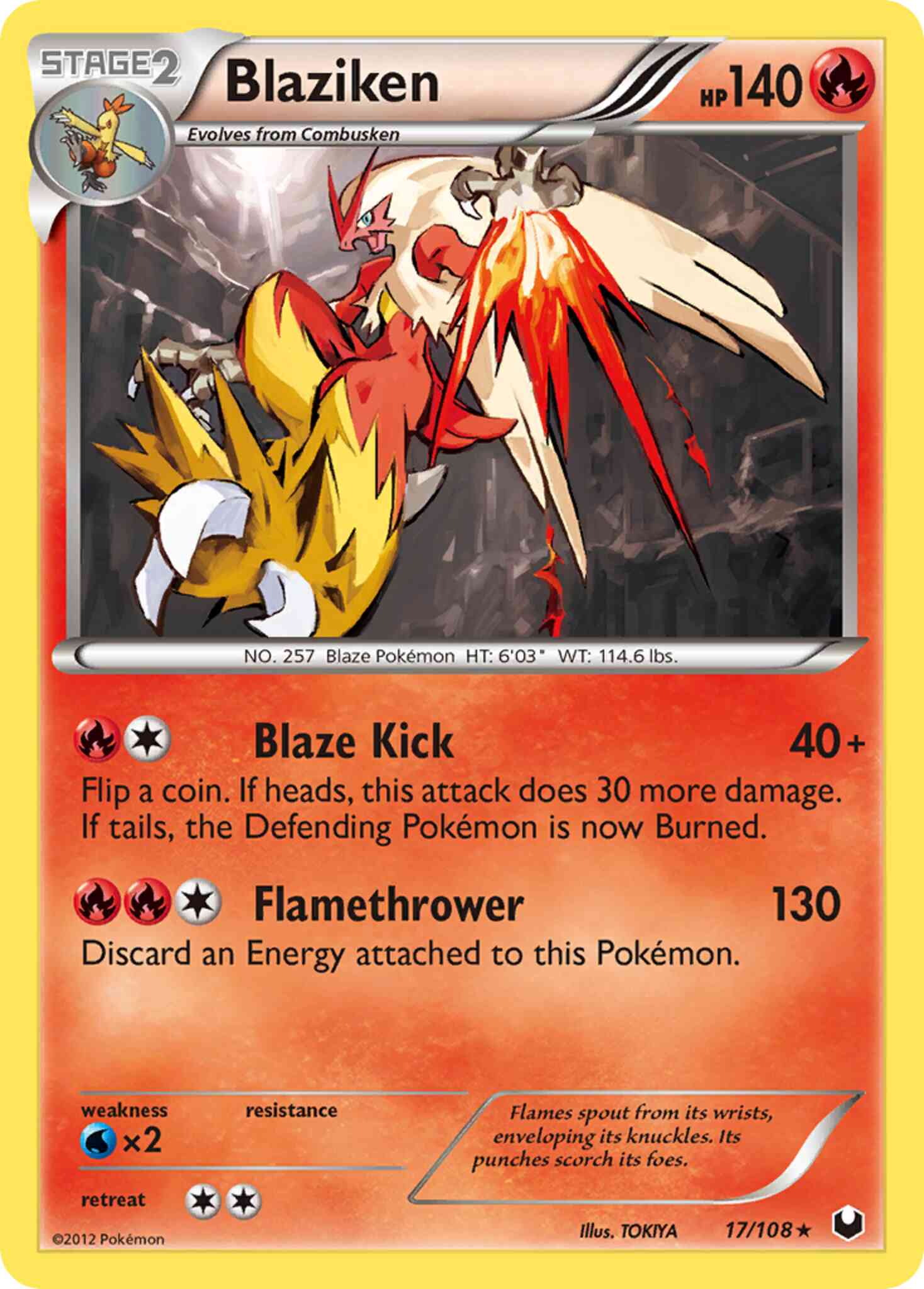 Blaziken - 17/108 - Rare Holo [bw5-17] [Reverse Holo]
