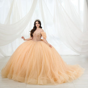 Puff Sleeve Strapless Ball Gown by LizLuo Quince 26102