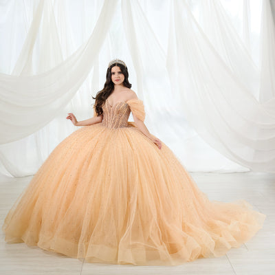 Puff Sleeve Strapless Ball Gown by LizLuo Quince 26102