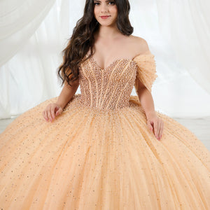 Puff Sleeve Strapless Ball Gown by LizLuo Quince 26102