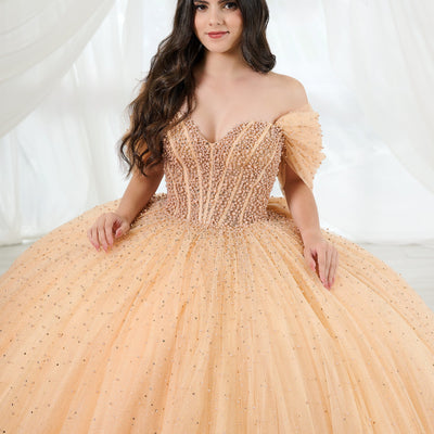Puff Sleeve Strapless Ball Gown by LizLuo Quince 26102