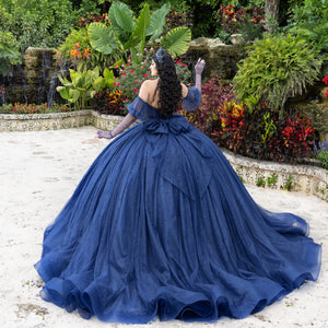Puff Sleeve Strapless Ball Gown by LizLuo Quince 26102