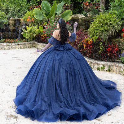 Puff Sleeve Strapless Ball Gown by LizLuo Quince 26102
