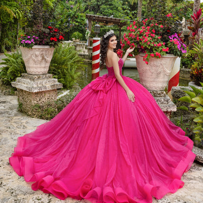Puff Sleeve Strapless Ball Gown by LizLuo Quince 26102