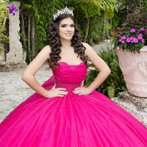 Puff Sleeve Strapless Ball Gown by LizLuo Quince 26102
