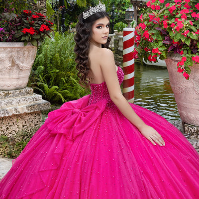 Puff Sleeve Strapless Ball Gown by LizLuo Quince 26102