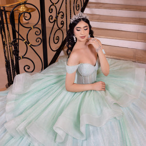 Off Shoulder High Low Ball Gown by LizLuo Quince 26103