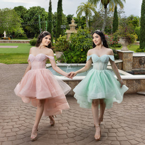 Off Shoulder High Low Ball Gown by LizLuo Quince 26103