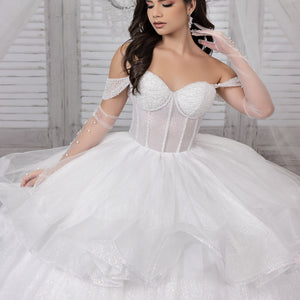 Off Shoulder High Low Ball Gown by LizLuo Quince 26103