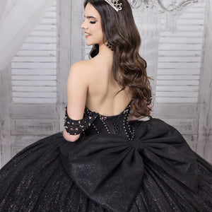 Glitter Off Shoulder Ball Gown by LizLuo Quince 26104