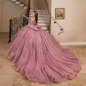 Glitter Off Shoulder Ball Gown by LizLuo Quince 26104