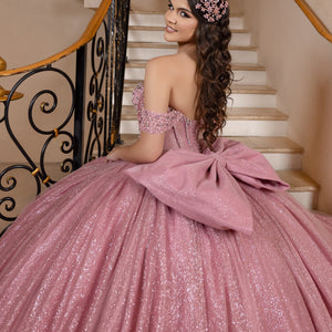 Glitter Off Shoulder Ball Gown by LizLuo Quince 26104