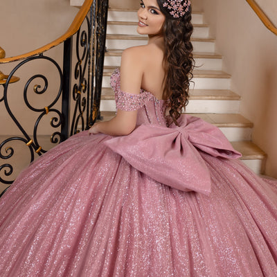 Glitter Off Shoulder Ball Gown by LizLuo Quince 26104