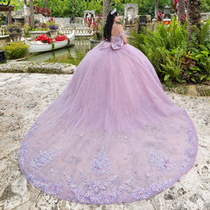 Off Shoulder Corset Ball Gown by LizLuo Quince 26105