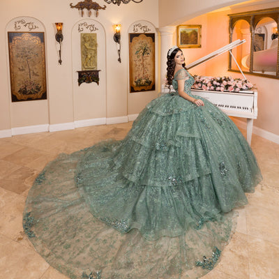Tiered Off Shoulder Ball Gown by LizLuo Quince 26106