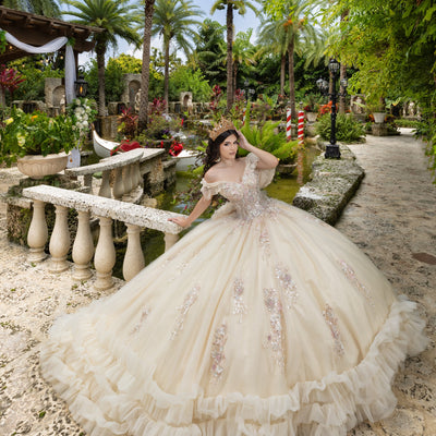 Ruffled Off Shoulder Ball Gown by LizLuo Quince 26108