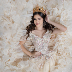 Ruffled Off Shoulder Ball Gown by LizLuo Quince 26108