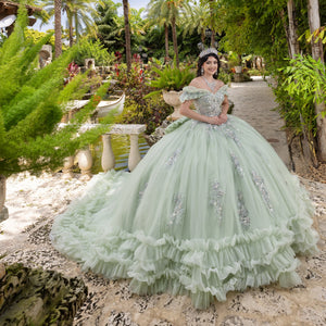 Ruffled Off Shoulder Ball Gown by LizLuo Quince 26108