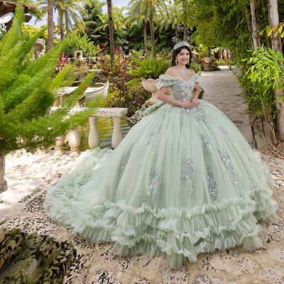 Ruffled Off Shoulder Ball Gown by LizLuo Quince 26108