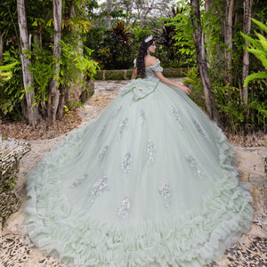 Ruffled Off Shoulder Ball Gown by LizLuo Quince 26108