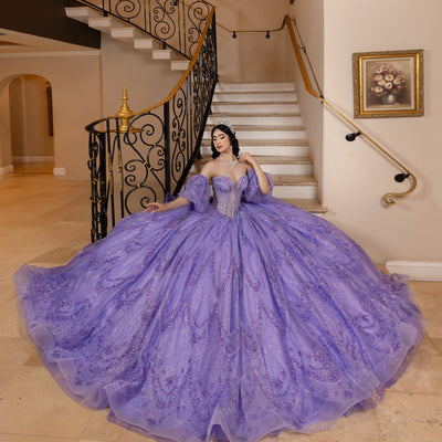 Puff Sleeve Strapless Ball Gown by LizLuo Quince 26113