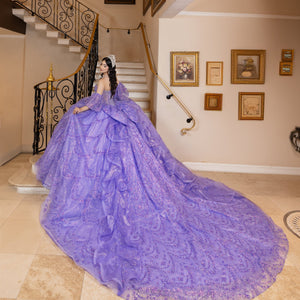 Puff Sleeve Strapless Ball Gown by LizLuo Quince 26113