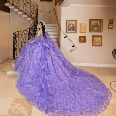 Puff Sleeve Strapless Ball Gown by LizLuo Quince 26113