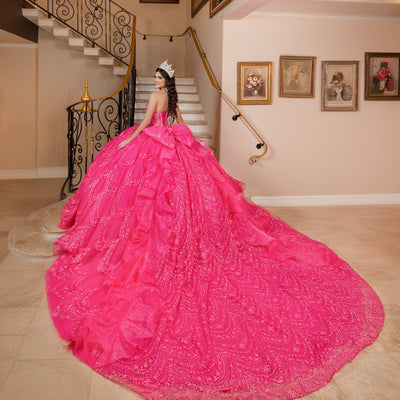 Puff Sleeve Strapless Ball Gown by LizLuo Quince 26113